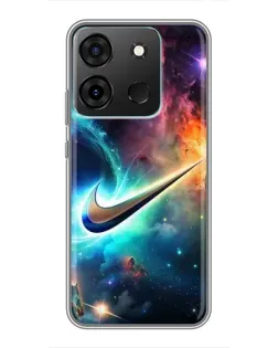 Чехол для Infinix Smart 7 с картинкой «Космический Nike Swoosh»