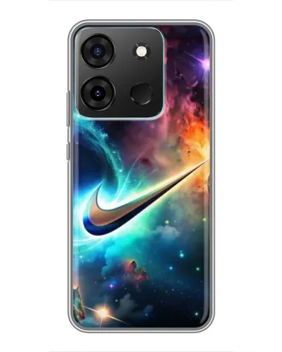 Чехол для Infinix Smart 7 с картинкой «Космический Nike Swoosh»