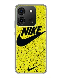 Чехол для Infinix Smart 7 с картинкой «Желтый текстурный Nike»