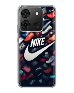 Чехол для Infinix Smart 7 с картинкой «Коллекция кроссовок Nike»