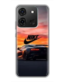 Чехол для Infinix Smart 7 с картинкой «Nike и суперкар»