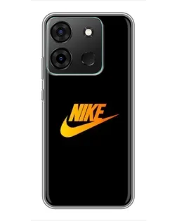 Чехол для Infinix Smart 7 с картинкой «Золотой логотип Nike»