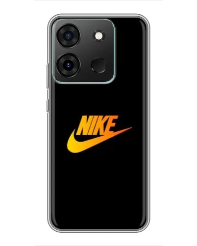 Чехол для Infinix Smart 7 с картинкой «Золотой логотип Nike»