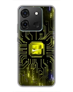 Чехол для Infinix Smart 7 с картинкой «Nike — золотая искра»