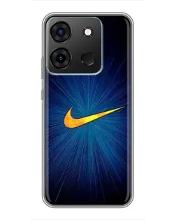 Чехол для Infinix Smart 7 с картинкой «Синий пульс Nike»
