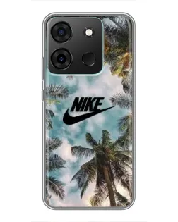 Чехол для Infinix Smart 7 с картинкой «Тропический принт Nike»