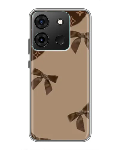 Чохол для Infinix Smart 7 з картинкою «LV — кавовий атлас»