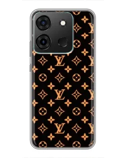 Чохол для Infinix Smart 7 з картинкою «Золота монограма LV»