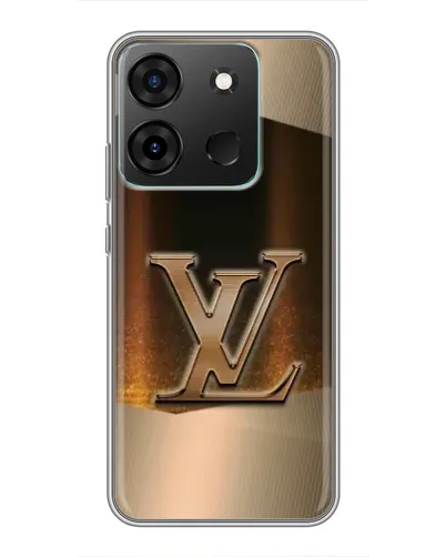 Чохол для Infinix Smart 7 з картинкою «LV — золоте сяйво»