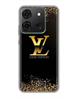 Чохол для Infinix Smart 7 з картинкою «LV — золоті іскри»