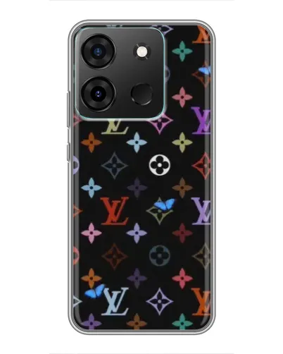 Чохол для Infinix Smart 7 з картинкою «Кольорова монограма LV»