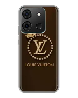 Чохол для Infinix Smart 7 з картинкою «LV — золота печатка»