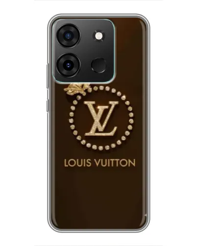 Чохол для Infinix Smart 7 з картинкою «LV — золота печатка»