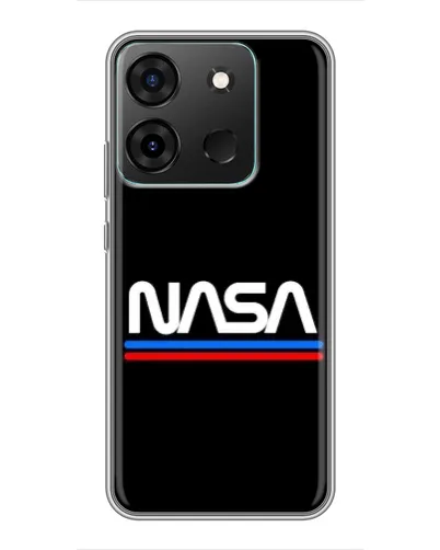 Чехол для Infinix Smart 7 с картинкой «NASA — классика Red Blue»