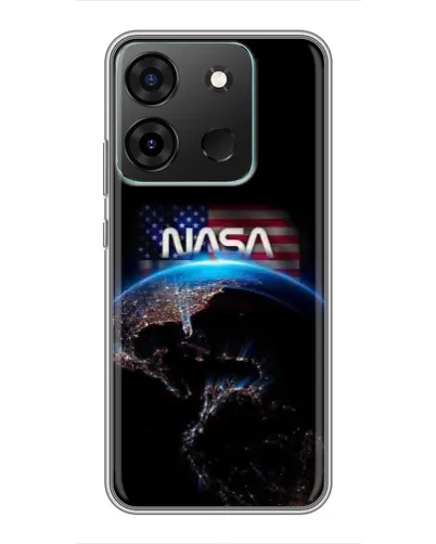 Чехол для Infinix Smart 7 с картинкой «Земля из космоса NASA»