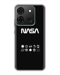 Чехол для Infinix Smart 7 с картинкой «NASA — технический принт»