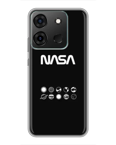 Чехол для Infinix Smart 7 с картинкой «NASA — технический принт»