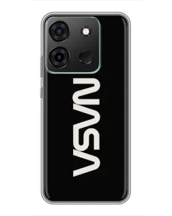 Чехол для Infinix Smart 7 с картинкой «NASA — вертикальный логотип»