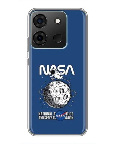 Чехол для Infinix Smart 7 с картинкой «NASA — лунная миссия»