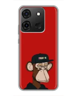 Чохол для Infinix Smart 7 з картинкою «Bored Ape — червоний фон» Чохол для Infinix Smart 7 з картинкою «Bored Ape — червоний фон»