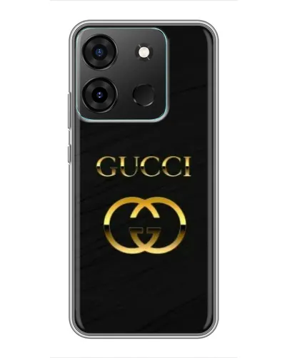 Чехол для Infinix Smart 7 с картинкой «Золотой логотип Gucci»