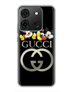 Чехол для Infinix Smart 7 с картинкой «Gucci — герои Disney»