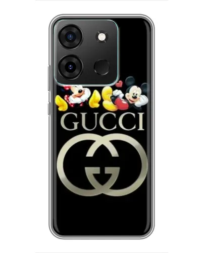 Чехол для Infinix Smart 7 с картинкой «Gucci — герои Disney»
