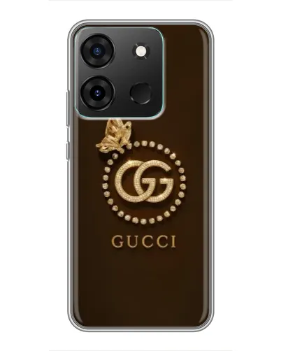 Чехол для Infinix Smart 7 с картинкой «Gucci — золотая бабочка»