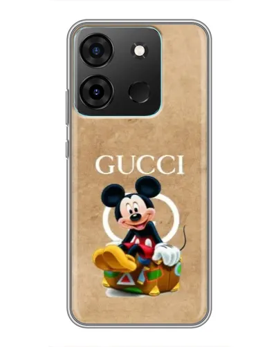 Чехол для Infinix Smart 7 с картинкой «Микки Маус Gucci — крафт»