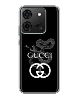 Чехол для Infinix Smart 7 с картинкой «Gucci — серебряная змея»