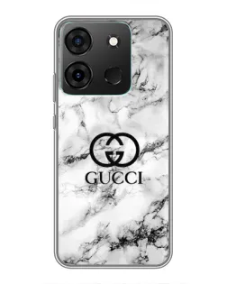 Чехол для Infinix Smart 7 с картинкой «Gucci — мраморный шик»