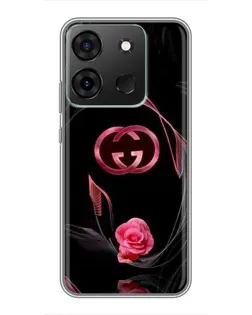 Чехол для Infinix Smart 7 с картинкой «Gucci — неоновая роза»