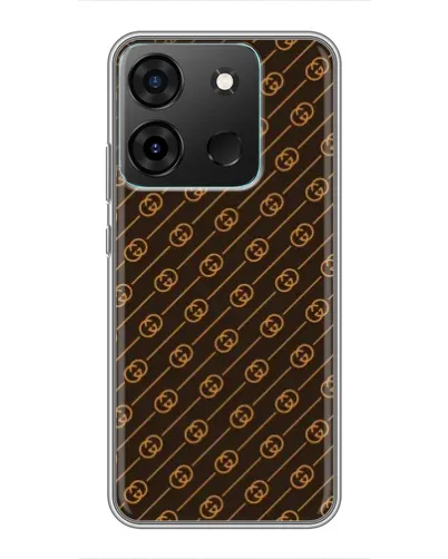 Чехол для Infinix Smart 7 с картинкой «Gucci — золотые диагонали»