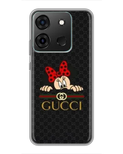 Чехол для Infinix Smart 7 с картинкой «Минни Маус Gucci — черный»