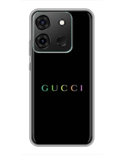 Чехол для Infinix Smart 7 с картинкой «Gucci — неоновый минимализм»
