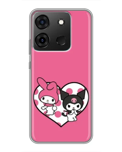 Чехол для Infinix Smart 7 с картинкой «Kuromi и My Melody» Чехол для Infinix Smart 7 с картинкой «Kuromi и My Melody»