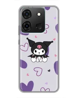 Чохол для Infinix Smart 7 з картинкою «Kuromi та лавандові серця»