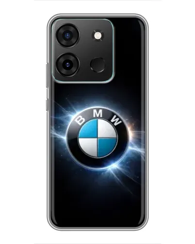 Чохол для Infinix Smart 7 з картинкою «BMW — неонове сяйво»