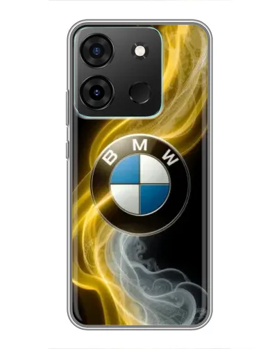 Чохол для Infinix Smart 7 з картинкою «Золотистий дим BMW»
