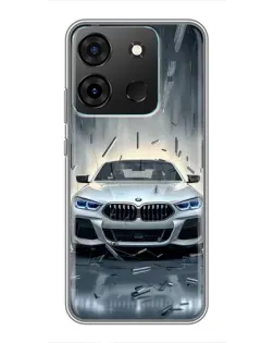 Чохол для Infinix Smart 7 з картинкою «BMW у світлі фар»