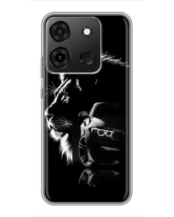 Чохол для Infinix Smart 7 з картинкою «BMW та лев»