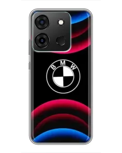 Чохол для Infinix Smart 7 з картинкою «Логотип BMW та неонові дуги»