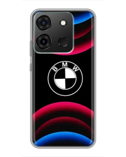 Чохол для Infinix Smart 7 з картинкою «Логотип BMW та неонові дуги»