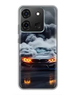 Чохол для Infinix Smart 7 з картинкою «BMW у диму»