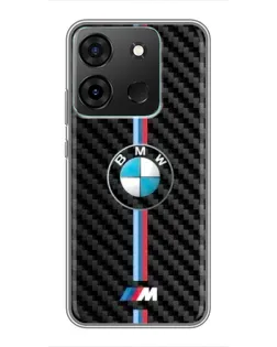 Чохол для Infinix Smart 7 з картинкою «Емблема BMW та карбон»