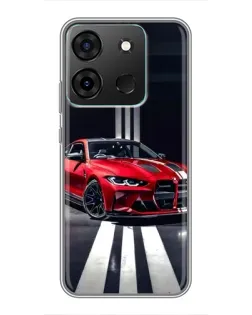 Чохол для Infinix Smart 7 з картинкою «Червона BMW на дорозі»