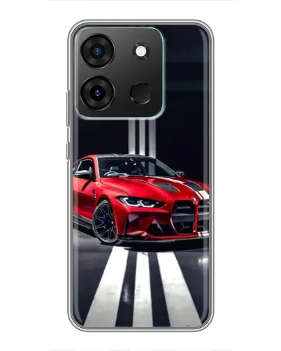 Чохол для Infinix Smart 7 з картинкою «Червона BMW на дорозі»