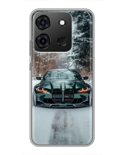 Чохол для Infinix Smart 7 з картинкою «BMW у зимовому лісі»