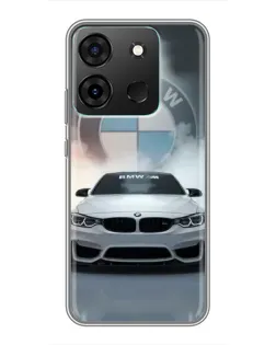 Чохол для Infinix Smart 7 з картинкою «BMW в білому диму»
