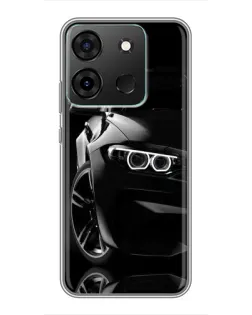 Чохол для Infinix Smart 7 з картинкою «Чорна BMW — профіль»